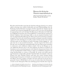 Warum die Kritische Theorie materialistisch ist