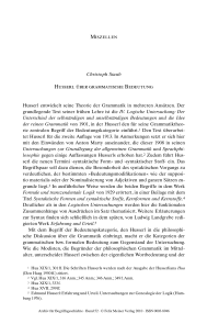 Husserl über grammatische Bedeutung