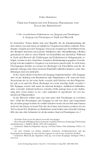 Über das Verhältnis von Epagoge, Paradeigma und Galle bei Aristoteles