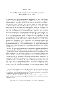 Georg Mischs Umformulierung des Begriffs der transzendentalen Logik