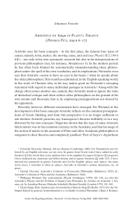Aristotle on Χẃρα in Plato’s Timaeus (Physics IV:2, 209 b 6–17)