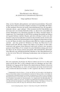 Der Begriff der »Masse« im ästhetisch-literarischen Kontext