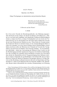 Skepsis und Pistis