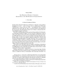 The History of Russell‘s Concepts "Sense­Data" and "Knowledge by Acquaintance"