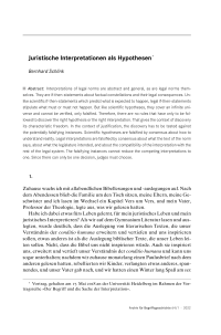 Juristische Interpretationen als Hypothesen