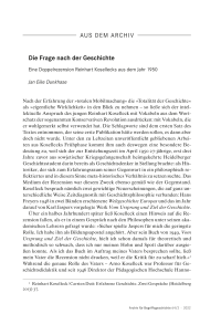 Die Frage nach der Geschichte