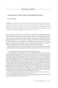 The Discovery of the Future in Early Modern Europe