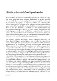 Editorial, offener Brief und Spendenaufruf