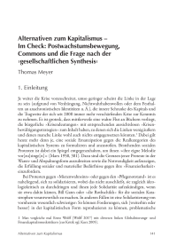 Alternativen zum Kapitalismus –  Im Check: Postwachstumsbewegung,  Commons und die Frage nach der ›gesellschaftlichen Synthesis‹