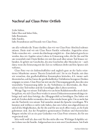 Nachruf auf Claus Peter Ortlieb