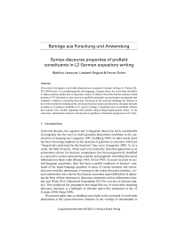 Syntax-discourse properties of prefield constituents in L2 German expository writing