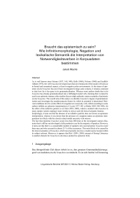 Braucht das epistemisch zu sein? Wie Infinitivmorphologie, Negation und lexikalische Semantik die Interpretation von Notwendigkeitsverben in Korpusdaten bestimmen