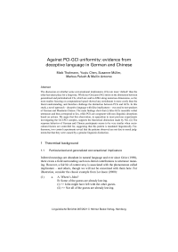 Against PCI-GCI uniformity: evidence from deceptive language in German and Chinese