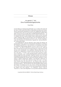Glosse: -In, sprich -[.ˈʔın] Eine Frankensteingeschichte