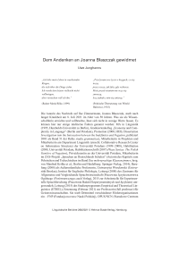 Nachruf: Dem Andenken an Joanna Błaszczak gewidmet