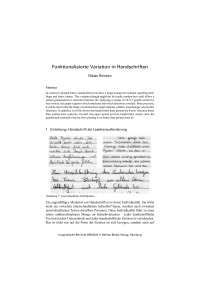Funktionalisierte Variation in Handschriften