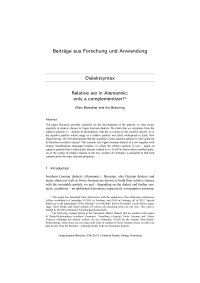 Relative wo in Alemannic: only a complementizer? 