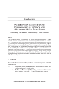 Was determiniert das Vorfeldkomma?
