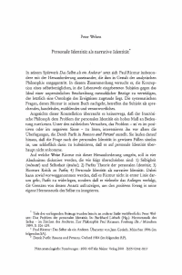 Personale Identität als narrative Identität