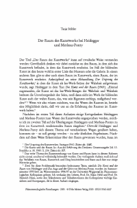 Der Raum des Kunstwerks bei Heidegger und Merleau-Ponty
