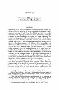 Dimensions of Human Corporeity in the Philosophy of Jean Paul Sartre
