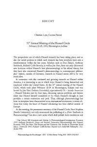 31st Annual Meeting of the Husserl Circle