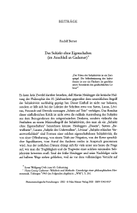 Das Subjekt ohne Eigenschaften (im Anschluß an Gadamer)