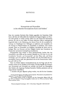 Normativität und Normalität in den ethischen Konzeptionen Kants und Schelers