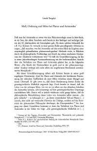 Maß, Ordnung und Mitte bei Platon und Aristoteles