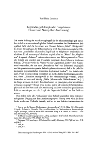 Begründungsphilosophische Perspektiven: Husserl und Natorp über Anschauung