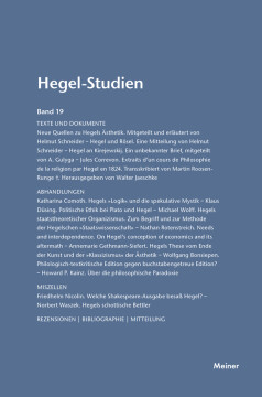 Hegel-Studien Band 19 Hegel-Studien Band 19