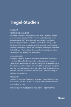 Hegel-Studien Band 20