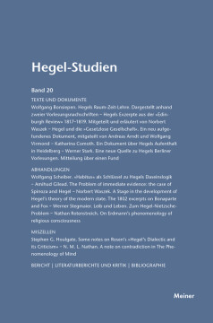 Hegel-Studien Band 20 Hegel-Studien Band 20