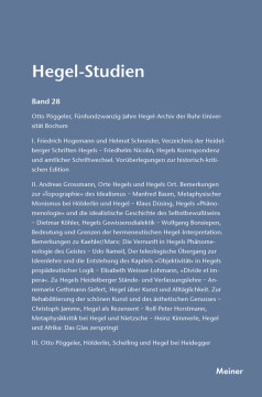 Hegel-Studien Band 28 Hegel-Studien Band 28