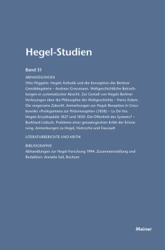 Hegel-Studien Band 31 Hegel-Studien Band 31