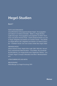 Hegel-Studien Band 7