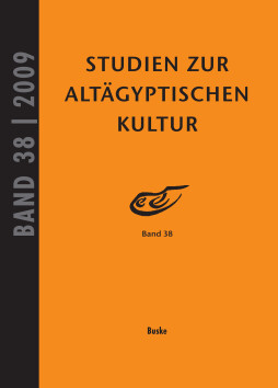 Studien zur Altägyptischen Kultur Band 38 Studien zur Altägyptischen Kultur Band 38