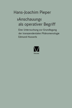 »Anschauung« als operativer Begriff »Anschauung« als operativer Begriff