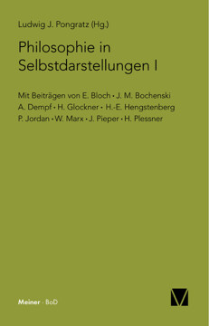 Philosophie in Selbstdarstellungen I Philosophie in Selbstdarstellungen I