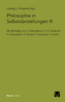 Philosophie in Selbstdarstellungen III Philosophie in Selbstdarstellungen III