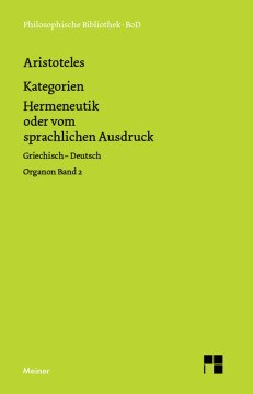 Kategorien. Hermeneutik oder vom sprachlichen Ausdruck (De interpretatione) Kategorien. Hermeneutik oder vom sprachlichen Ausdruck (De interpretatione)