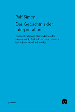 Das Gedächtnis der Interpretation Das Gedächtnis der Interpretation
