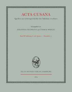 Acta cusana Band III, Lieferung 3 Acta cusana Band III, Lieferung 3