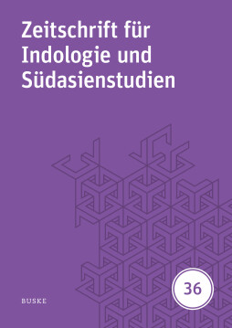 Zeitschrift für Indologie und Südasienstudien, Band 36 (2019) Zeitschrift für Indologie und Südasienstudien, Band 36 (2019)