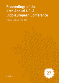 Proceedings of the 27th Annual UCLA Indo-European Conference