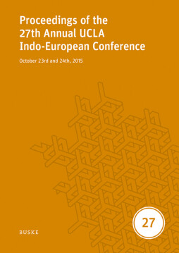 Proceedings of the 27th Annual UCLA Indo-European Conference Proceedings of the 27th Annual UCLA Indo-European Conference