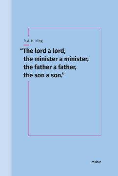 “The lord a lord, the minister a minister, the father a father, the son a son.” “The lord a lord, the minister a minister, the father a father, the son a son.”
