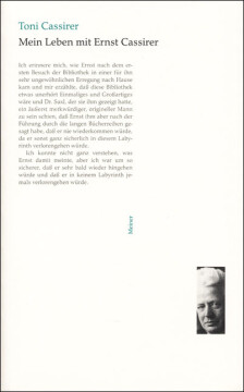 Mein Leben mit Ernst Cassirer Mein Leben mit Ernst Cassirer
