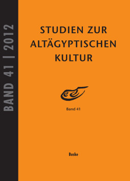Studien zur Altägyptischen Kultur Band 41 Studien zur Altägyptischen Kultur Band 41