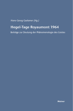 Hegel-Tage Royaumont 1964 Hegel-Tage Royaumont 1964
